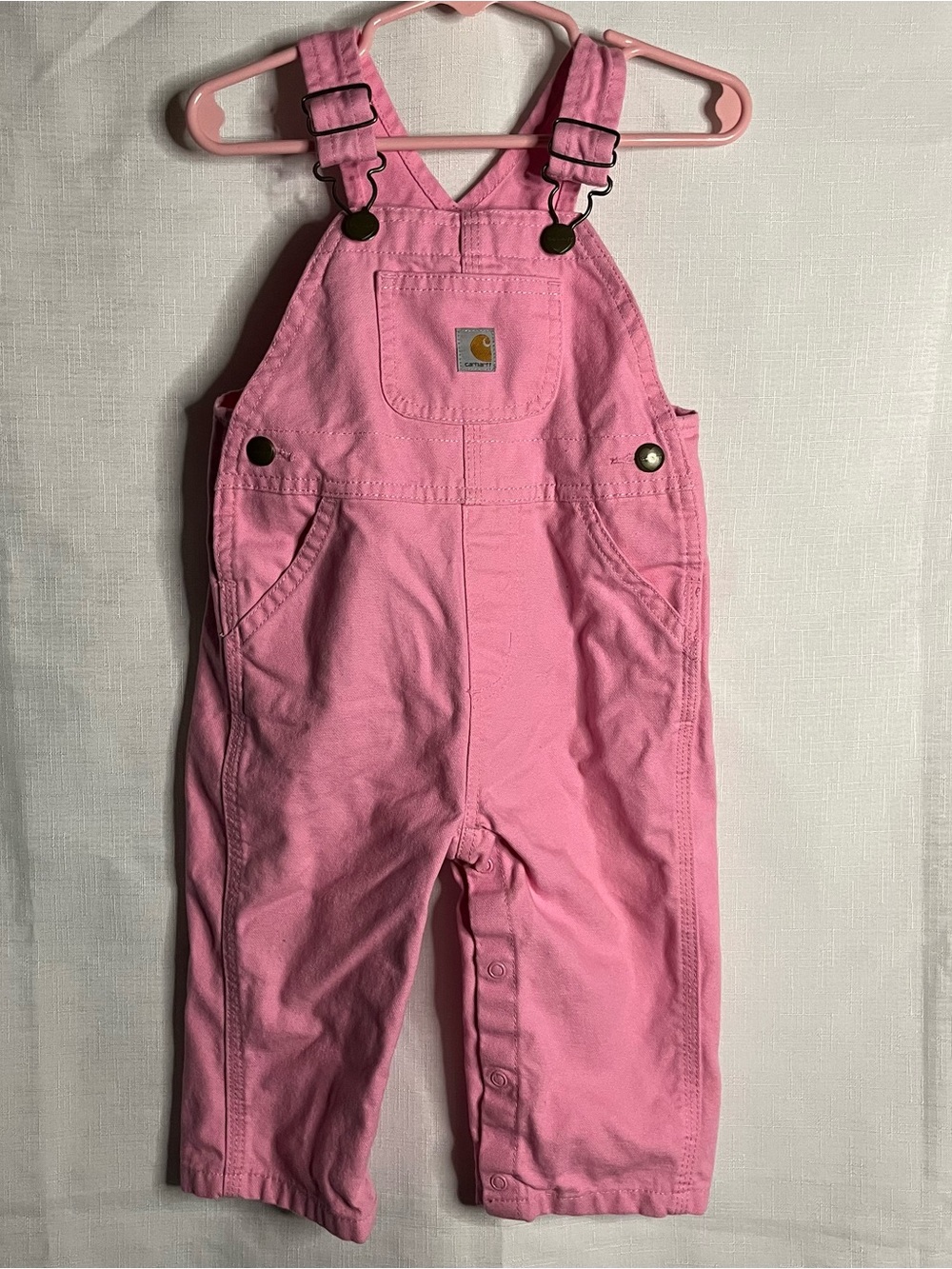 Carhartt Pink Kids' Cotton Overalls with Front Pocket